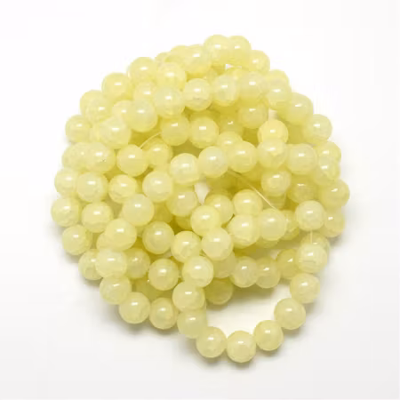 Sträng glaspärlor, Dovt Krackelerade Im so fläder, 8mm (100st)