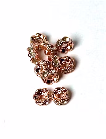 Strassrondell Klass AAA vågig roséguld mässing 4 mm (10st)
