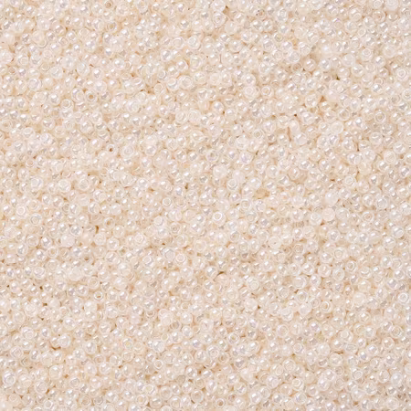 Seed beads av glas, skimrande cremevit 12/0 klass A, jämna, 2x1.5mm (20g)