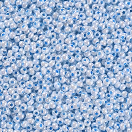 Seed beads av glas, skimrande duvblå, 11/0 klass A, jämna, 2,3x1.5mm (20g)