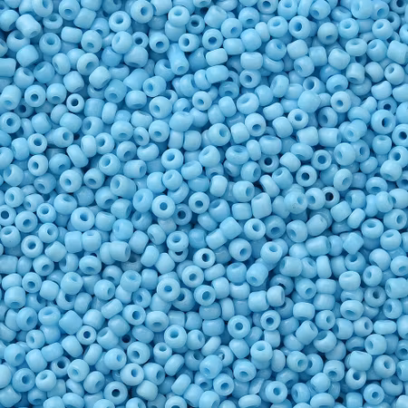 12/0, Seed beads av glas, ojämna ljusblå (50g)