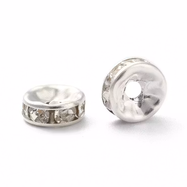 Strassrondell, silver, 8mm, klass A, rak, järn (20st)