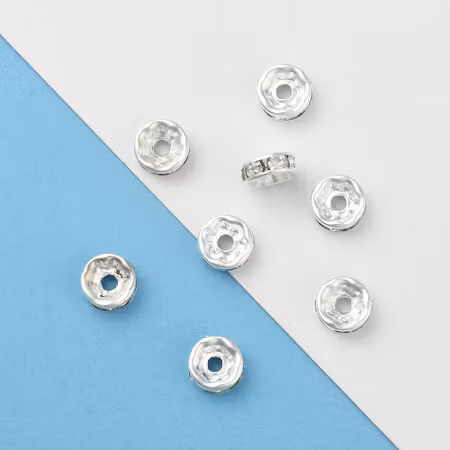 Strassrondell, silver, 8mm, klass A, rak, järn (20st)