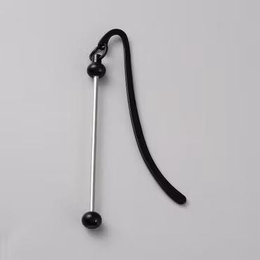 Pärla ett bokmärke, svart blandmetall, 91mm (st)