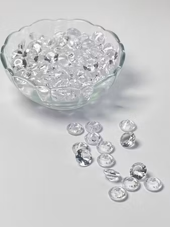 Diamantslipade cabochons av akryl, 12mm (20g)