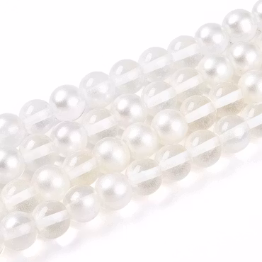 Sträng glaspärlor, night and day clear, winter, 10mm (85st)