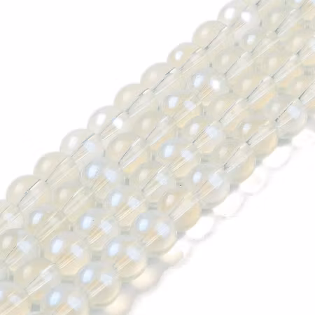 Sträng glaspärlor, fluff clear, 10mm (90st)