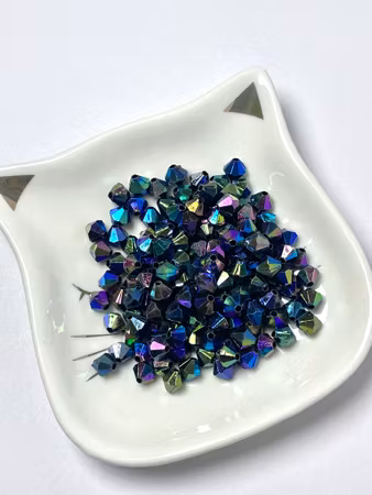Biconeslipade akrylpärlor, multifärgade, 6mm (150st)