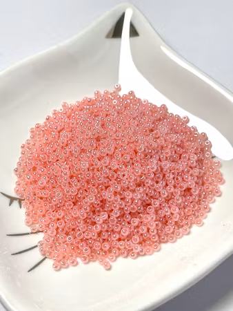 Seed beads av glas, 12/0 klass A, jämna skimrande ljuskorall, 2x1.5mm (20g)