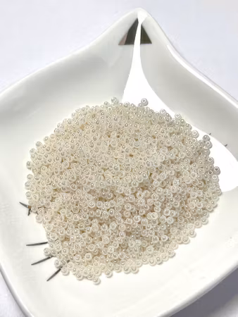 Seed beads av glas, skimrande cremevit 12/0 klass A, jämna, 2x1.5mm (20g)