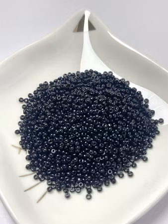 Seed beads av glas, 12/0 klass A, jämna svart, 2x1.5mm (20g)