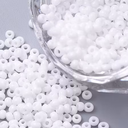 Seed beads av glas, vit 11/0 klass A, jämna, 2,3x1.5mm (20g)