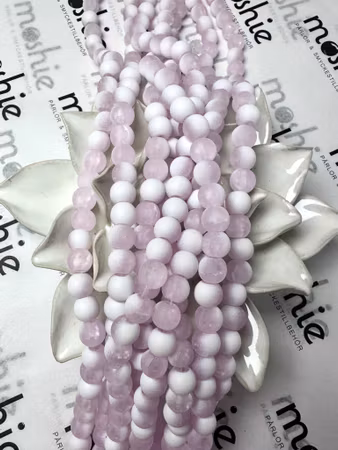 Sträng glaspärlor, night and day frostad, pink, 8mm (106st)