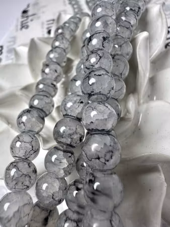 Sträng glaspärlor, earth thunder, 8mm (100st)