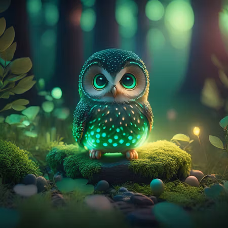 Diamond Painting, 50x50cm, little owl, komplett kit, fyrkantiga