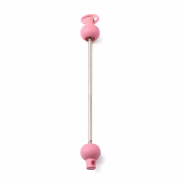 Pinne med fäste till nyckelring, rosa, 9cm (st)