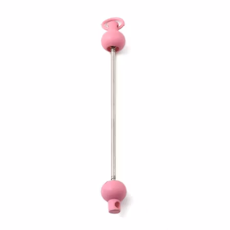 Pinne med fäste till nyckelring, rosa, 9cm (st)