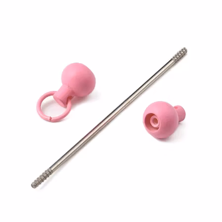 Pinne med fäste till nyckelring, rosa, 9cm (st)