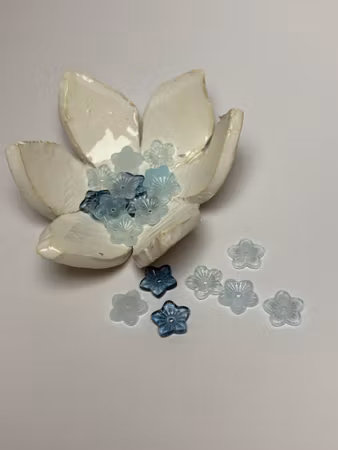 Blommor av glas, Blå mix, 13 mm (20st)