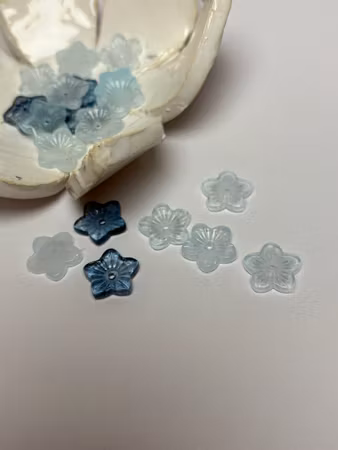 Blommor av glas, Blå mix, 13 mm (20st)