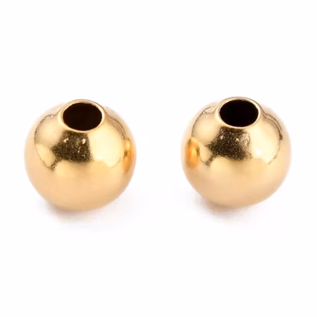 Runda pärlor, 24K guld, 6mm (20st)