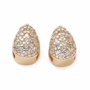 Flerhålspärla, multistrand, K9 glas, guld, 9x6mm (5st)