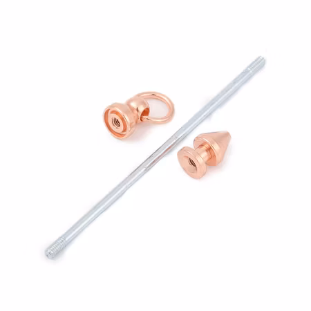 Pinne med fäste till nyckelring, roséguld, 8,5cm (st)
