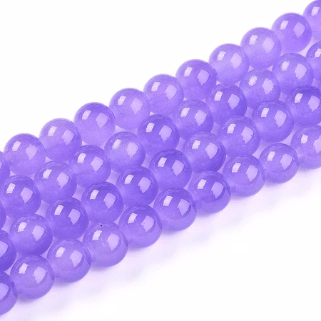 Sträng med glaspärlor, Jadeimitation, medium orchid, 8,5mm (100st)
