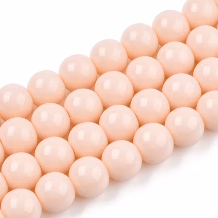 Sträng glaspärlor, baking paint, peachpuff, 8mm (50st)
