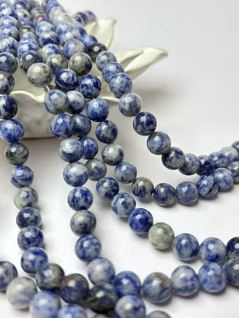 Sträng, pärlor av äkta Blue spot jasper, 8mm (45st)