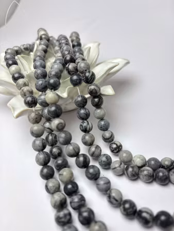 Sträng, pärlor av naturlig silk netstone, 8mm (45st)