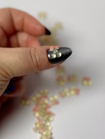 Körsbär, mini, nail art, 10mm (45-50st)