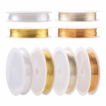 Stort paket med wire och elastisk tråd (5 rullar)