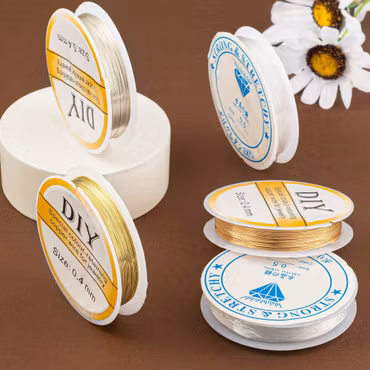 Stort paket med wire och elastisk tråd (5 rullar)