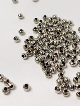 Runda av järn, platinumplätterade mellanpärlor, 3mm (200st)