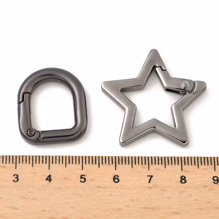 Spring gate ringar, till nyckelring, mix, 19-47mm (5st)