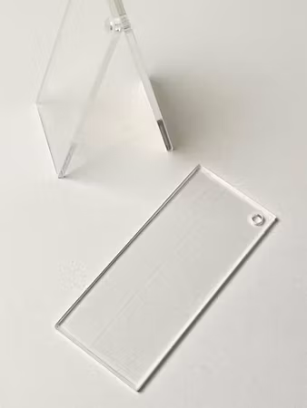Akrylplatta för DIY nyckelring, avlång, 66x28mm