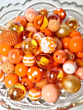 Stora pärlor till penna, orange is the new black, 15-20mm (10st)