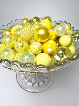 Stora pärlor till penna, smashed lemons, 15-20mm (10st)