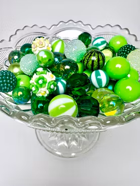 Stora pärlor till penna, green life, 15-20mm (10st)