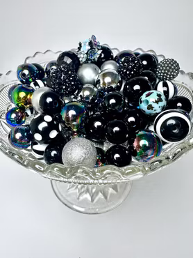 Stora pärlor till penna, disco at night, 15-20mm (10st)