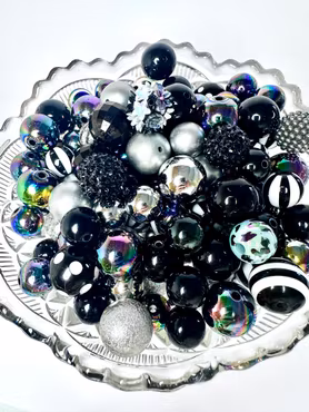 Stora pärlor till penna, disco at night, 15-20mm (10st)