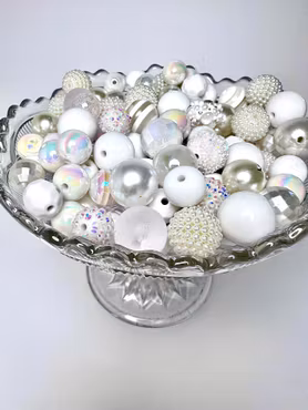 Stora pärlor till penna, cold as ice, 15-20mm (10st)