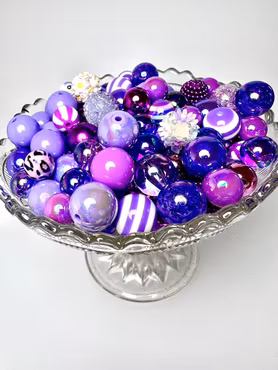 Stora pärlor till penna, wicked violet, 15-20mm (10st)