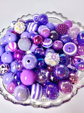 Stora pärlor till penna, wicked violet, 15-20mm (10st)