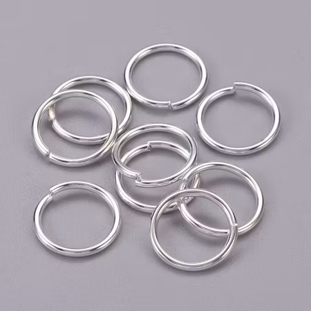 Stora tåliga bindringar av mässing, 12mm, silver (50st)