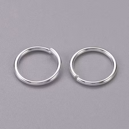 Stora tåliga bindringar av mässing, 12mm, silver (50st)