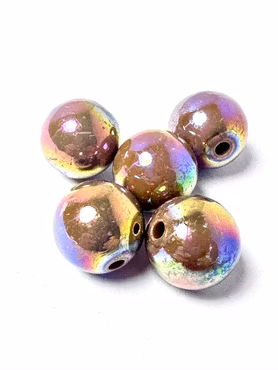 Stora pärlor, chocolate rainbow, 16mm (5st)