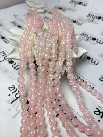 Sträng med glaspärlor, fairydust, ballerina, 8mm (103st)