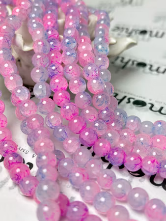 Sträng med glaspärlor, Earth fizzy pop, 8mm (100st)